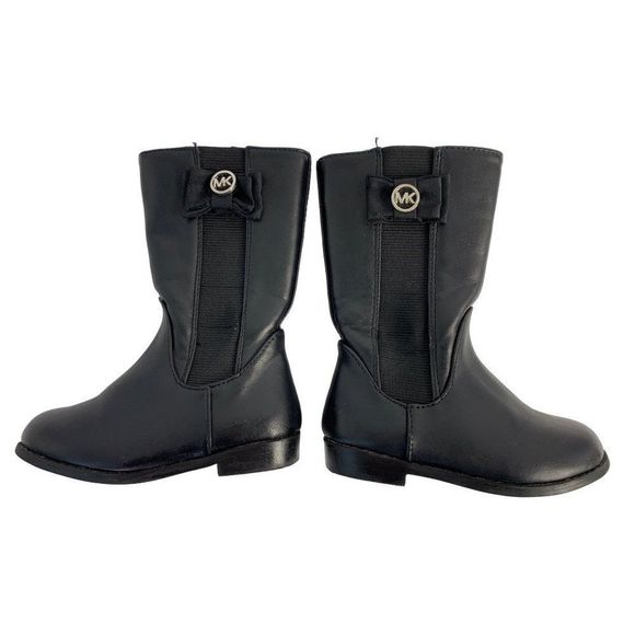 Girls youth Toddler Michael Kors Boots black bow tie logo size 7 6038 EUC - Picture 5 of 9